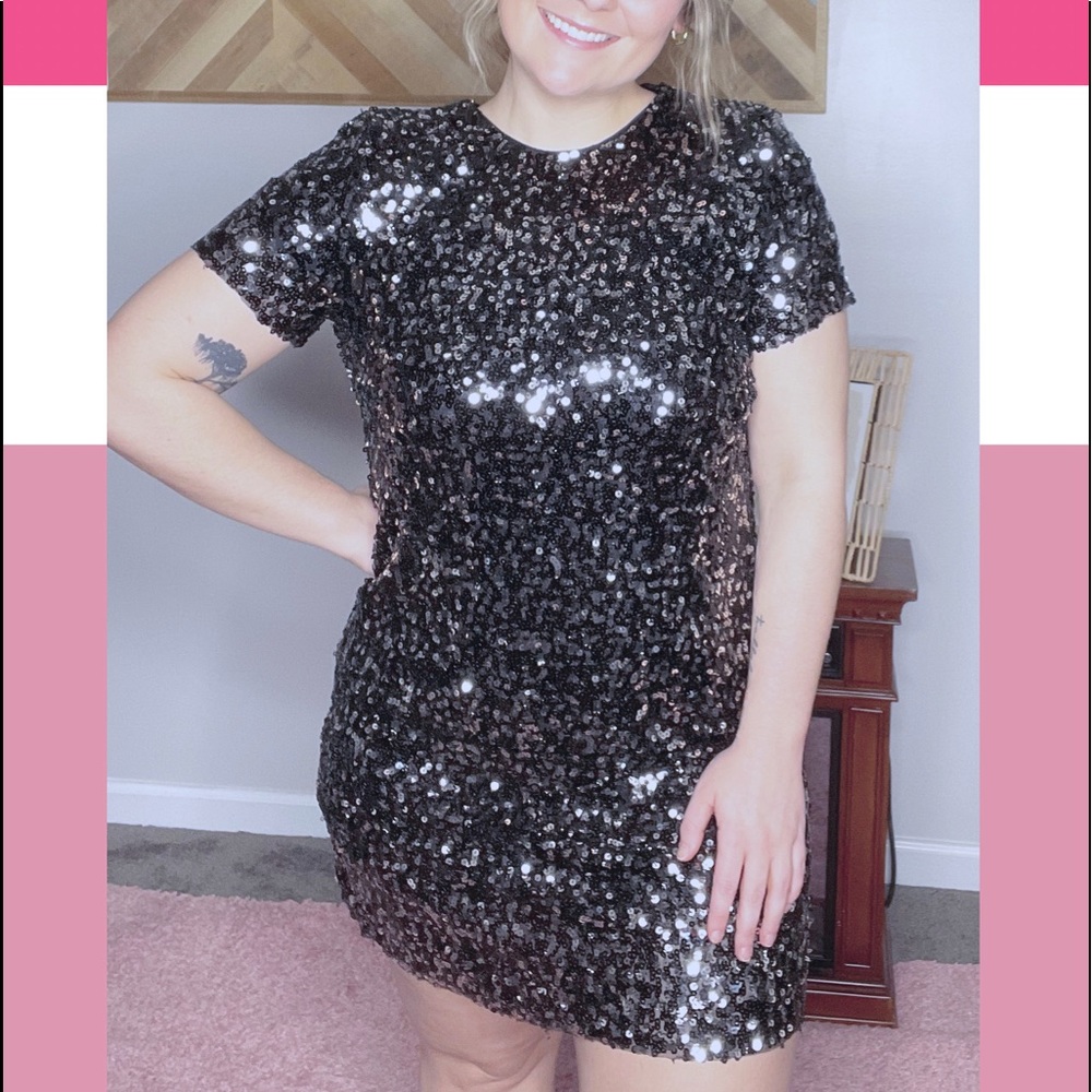 Sequin Shift Dress